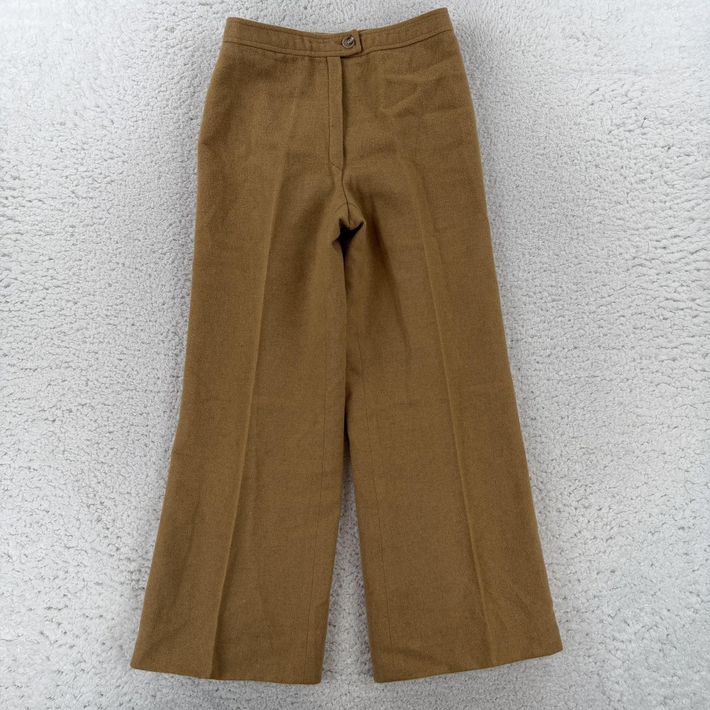 Vintage Calvin Klein Dress Pants Womens 6 Brown Wool Flannel Straight Leg Lined